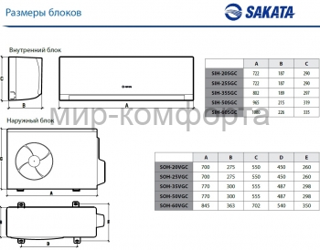 Сплит-система  SAKATA SIH-50SGC/SOH-50VGC